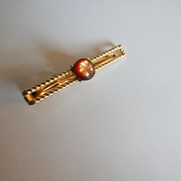 Vintage Brown Stone Tie Bar - Picture 1 of 1